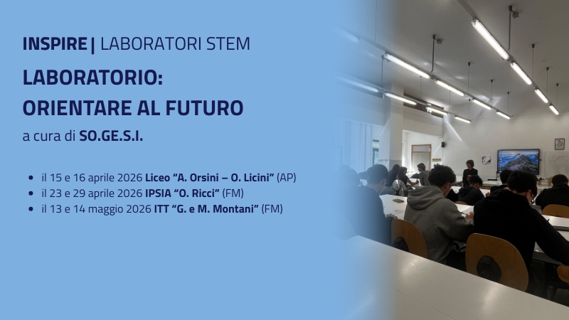 Al momento stai visualizzando INSPIRE – Laboratorio “Orientare al futuro” a cura di SO.GE.S.I. : tra attitudini personali e professioni emergenti
