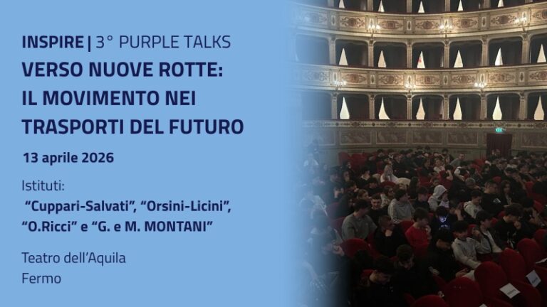 Scopri di più sull'articolo INSPIRE – “Verso nuove rotte: il movimento nei trasporti del futuro”. Innovazione, mobilità e professioni emergenti al 3° Purple Talks