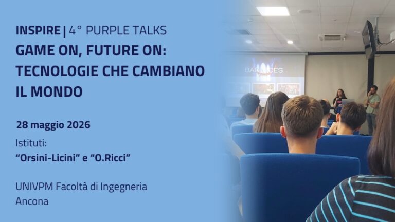 Scopri di più sull'articolo INSPIRE – “Game On, Future On: tecnologie che cambiano il mondo”. Innovazione, ricerca e professioni emergenti al 4° ed ultimo Purple Talks