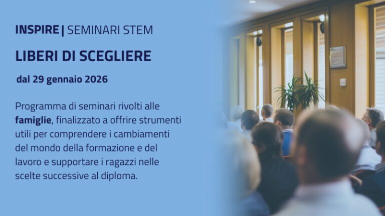 Scopri di più sull'articolo INSPIRE- Ciclo di seminari “Liberi di scegliere”